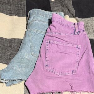 Two pairs Denim daisy duke Shorts